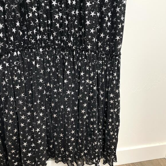 Cosmic Aura Star Silver Foil Mesh Tiered Maxi Dress Womens Plus 4X Whimsigoth 4 - Picture 6 of 11